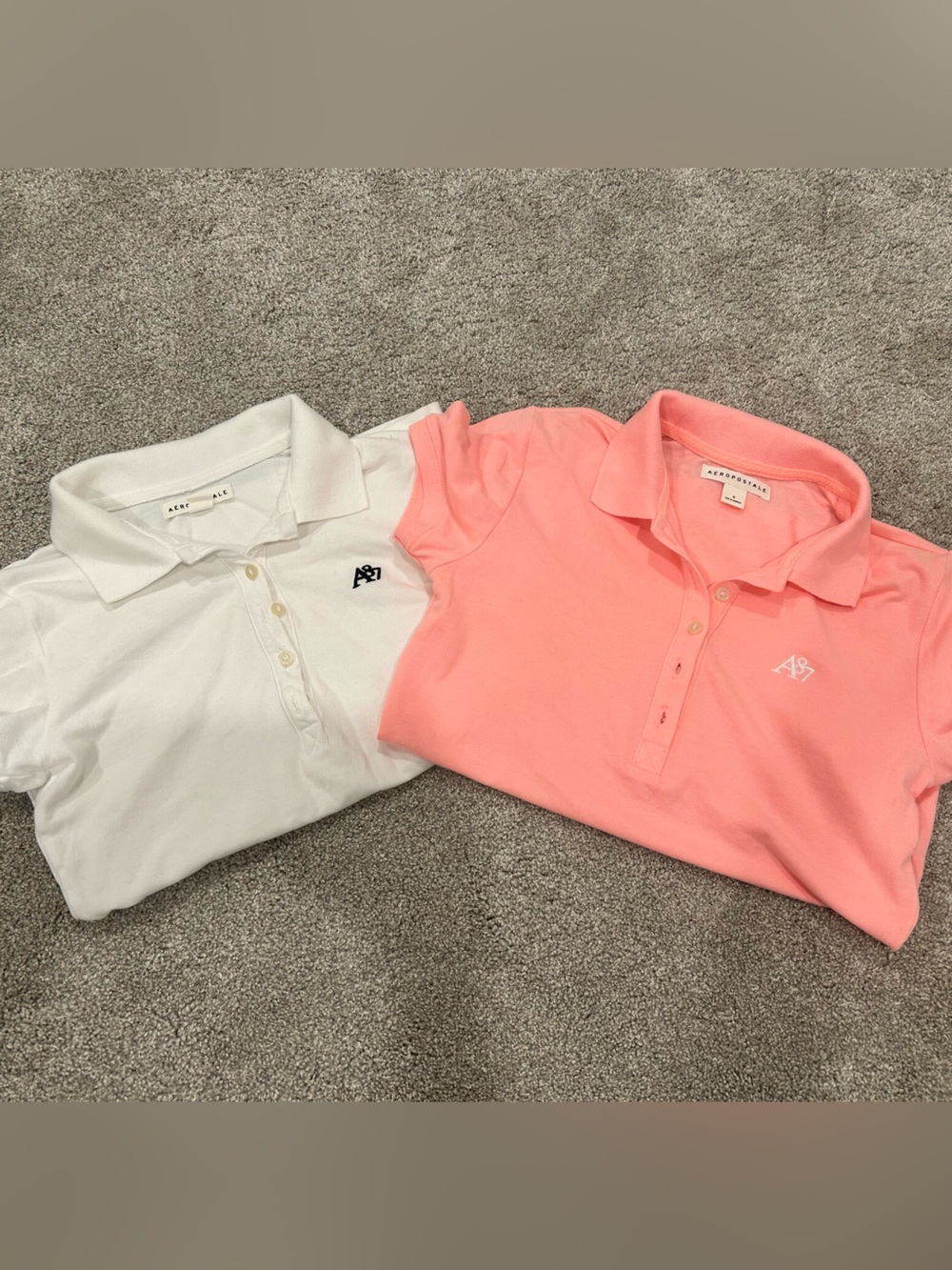 Aeropostale Women's Small Polo Shirt Set - White, Pink,